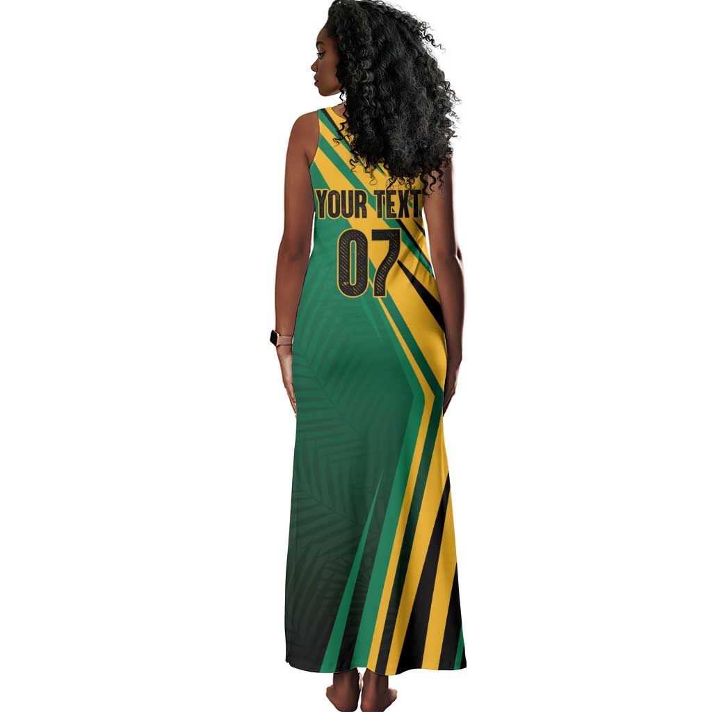 Afro-Jamaican Tropical Palm Personalized Tank Maxi Dress - African Pride