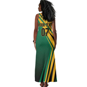 Afro-Jamaican Tropical Palm Personalized Tank Maxi Dress - African Pride