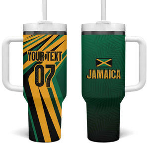 Afro-Jamaican Tropical Palm Personalized Tumbler With Handle - African Pride
