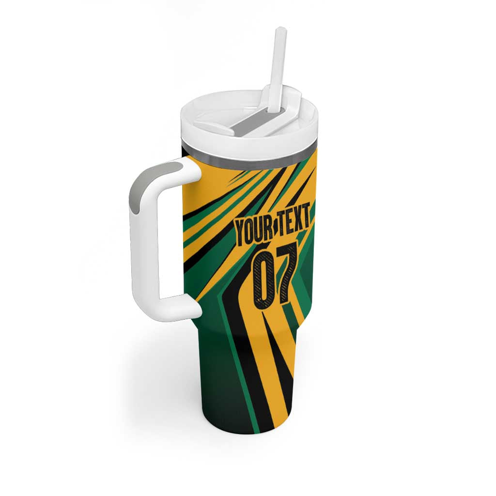 Afro-Jamaican Tropical Palm Personalized Tumbler With Handle - African Pride