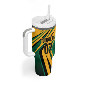 Afro-Jamaican Tropical Palm Personalized Tumbler With Handle - African Pride