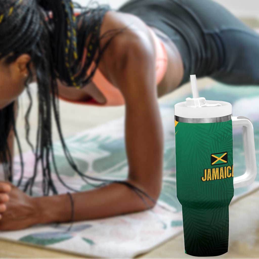 Afro-Jamaican Tropical Palm Personalized Tumbler With Handle - African Pride