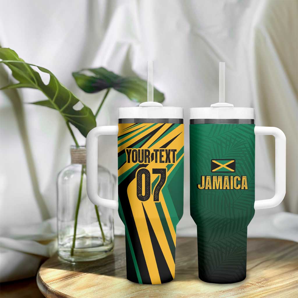 Afro-Jamaican Tropical Palm Personalized Tumbler With Handle - African Pride
