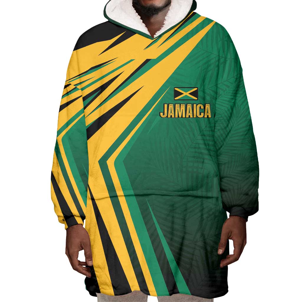 Afro-Jamaican Tropical Palm Personalized Wearable Blanket Hoodie - African Pride