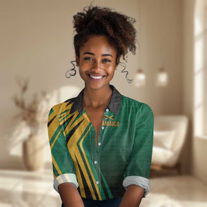 Afro-Jamaican Tropical Palm Personalized Women Casual Shirt - African Pride