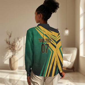 Afro-Jamaican Tropical Palm Personalized Women Casual Shirt - African Pride