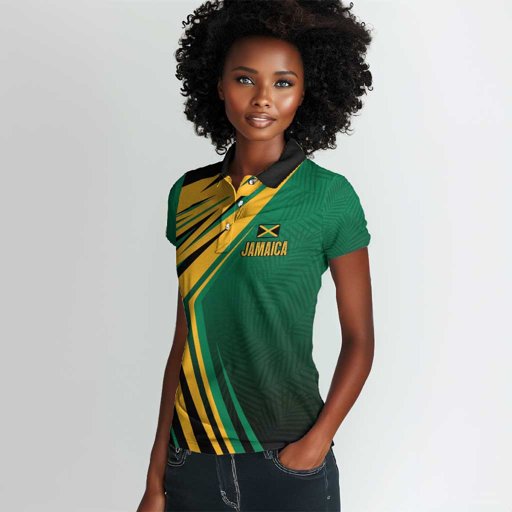 Afro-Jamaican Tropical Palm Personalized Women Polo Shirt - African Pride