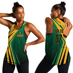 Afro-Jamaican Tropical Palm Personalized Women Racerback Tank - African Pride
