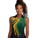 Afro-Jamaican Tropical Palm Personalized Women Sleeveless Polo Shirt - African Pride