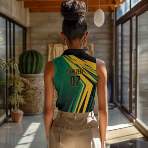 Afro-Jamaican Tropical Palm Personalized Women Sleeveless Polo Shirt - African Pride