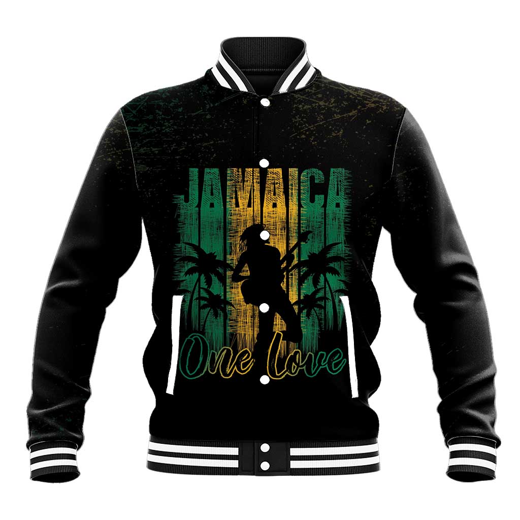 Afro-Jamaican One Love Grunge Baseball Jacket Jamrock - African Pride