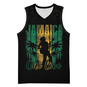 Afro-Jamaican One Love Grunge Basketball Jersey Jamrock - African Pride