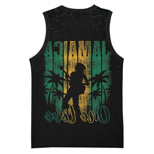 Afro-Jamaican One Love Grunge Basketball Jersey Jamrock - African Pride