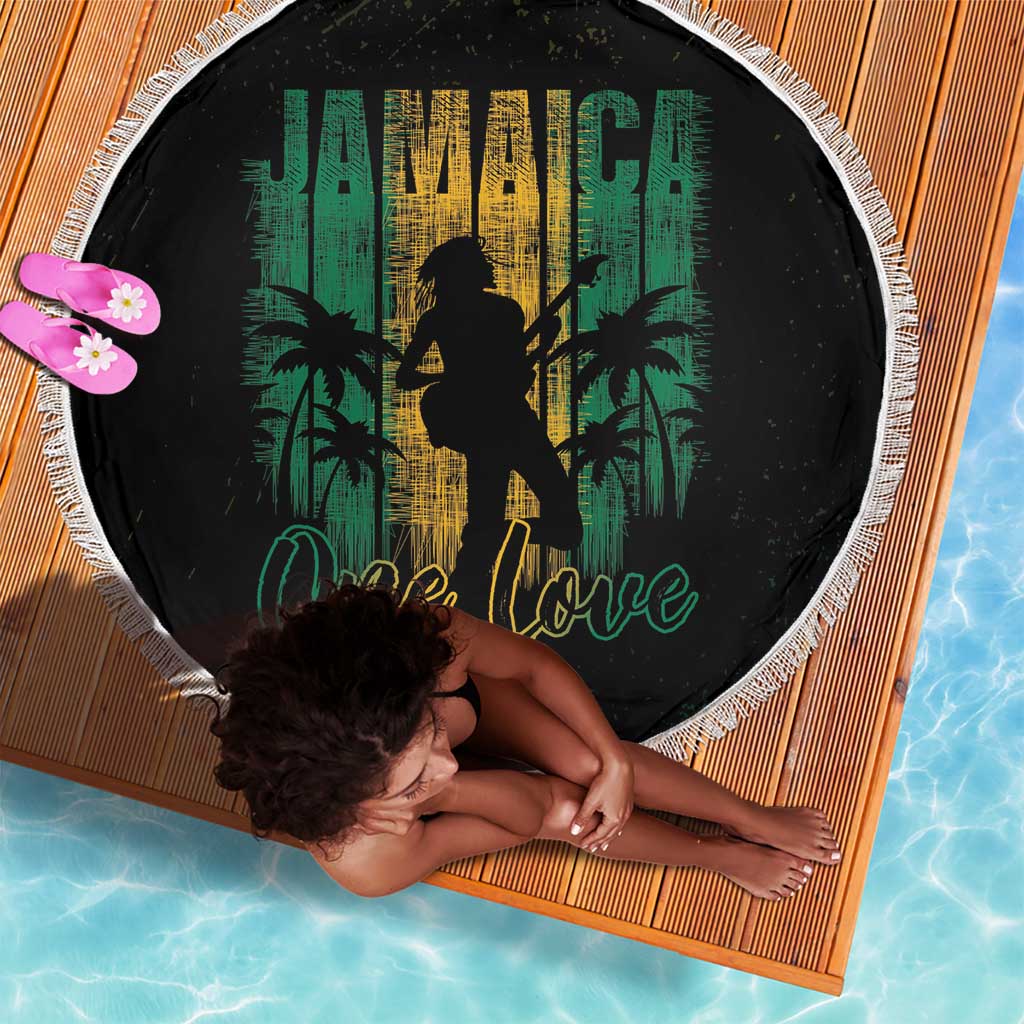 Afro-Jamaican One Love Grunge Beach Blanket Jamrock - African Pride