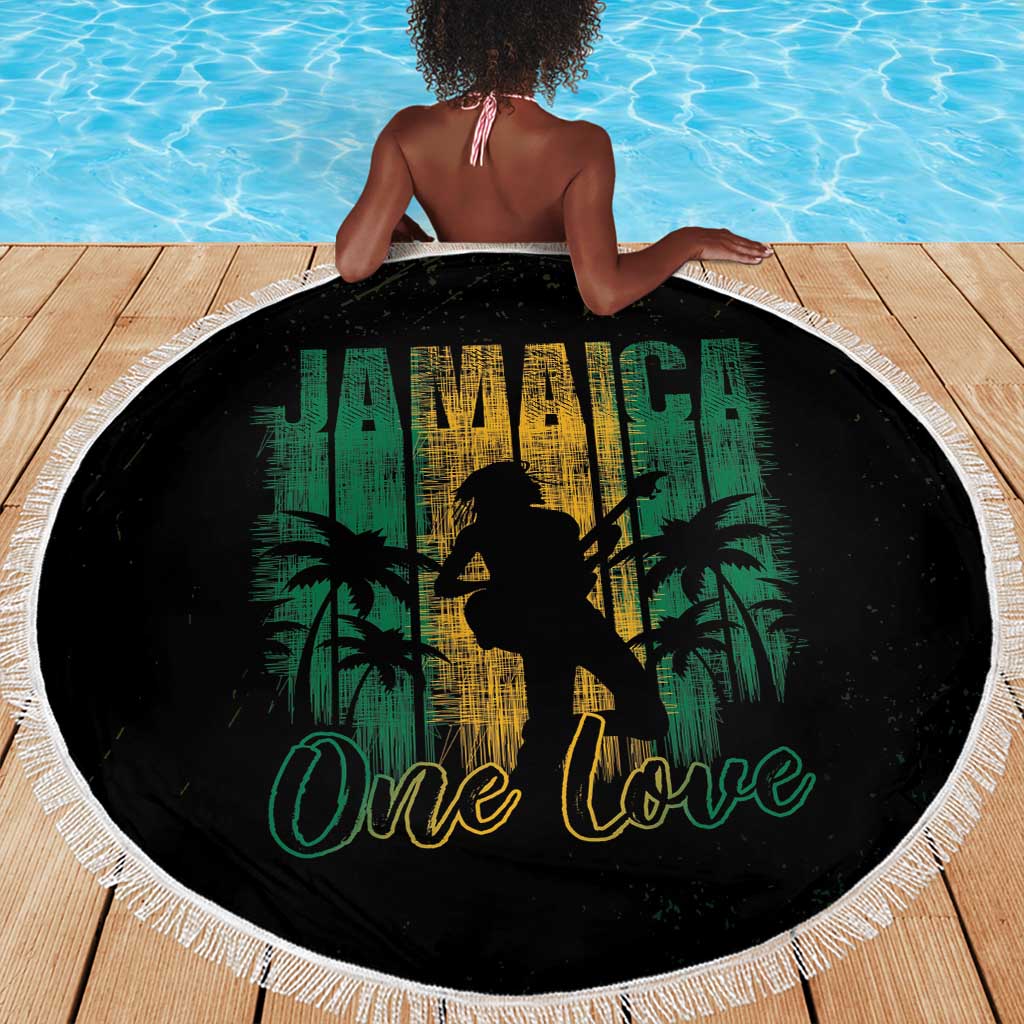 Afro-Jamaican One Love Grunge Beach Blanket Jamrock - African Pride