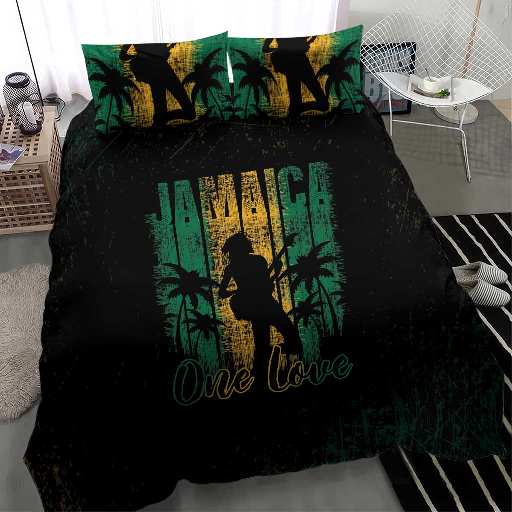 Afro-Jamaican One Love Grunge Bedding Set Jamrock - African Pride