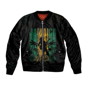 Afro-Jamaican One Love Grunge Bomber Jacket Jamrock - African Pride