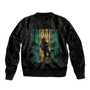 Afro-Jamaican One Love Grunge Bomber Jacket Jamrock - African Pride