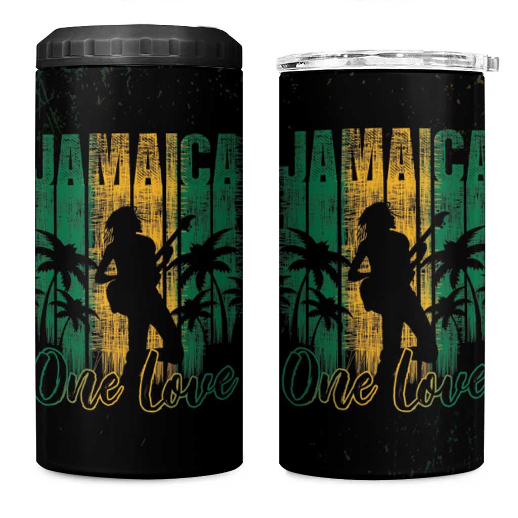 Afro-Jamaican One Love Grunge 4 in 1 Can Cooler Tumbler Jamrock - African Pride