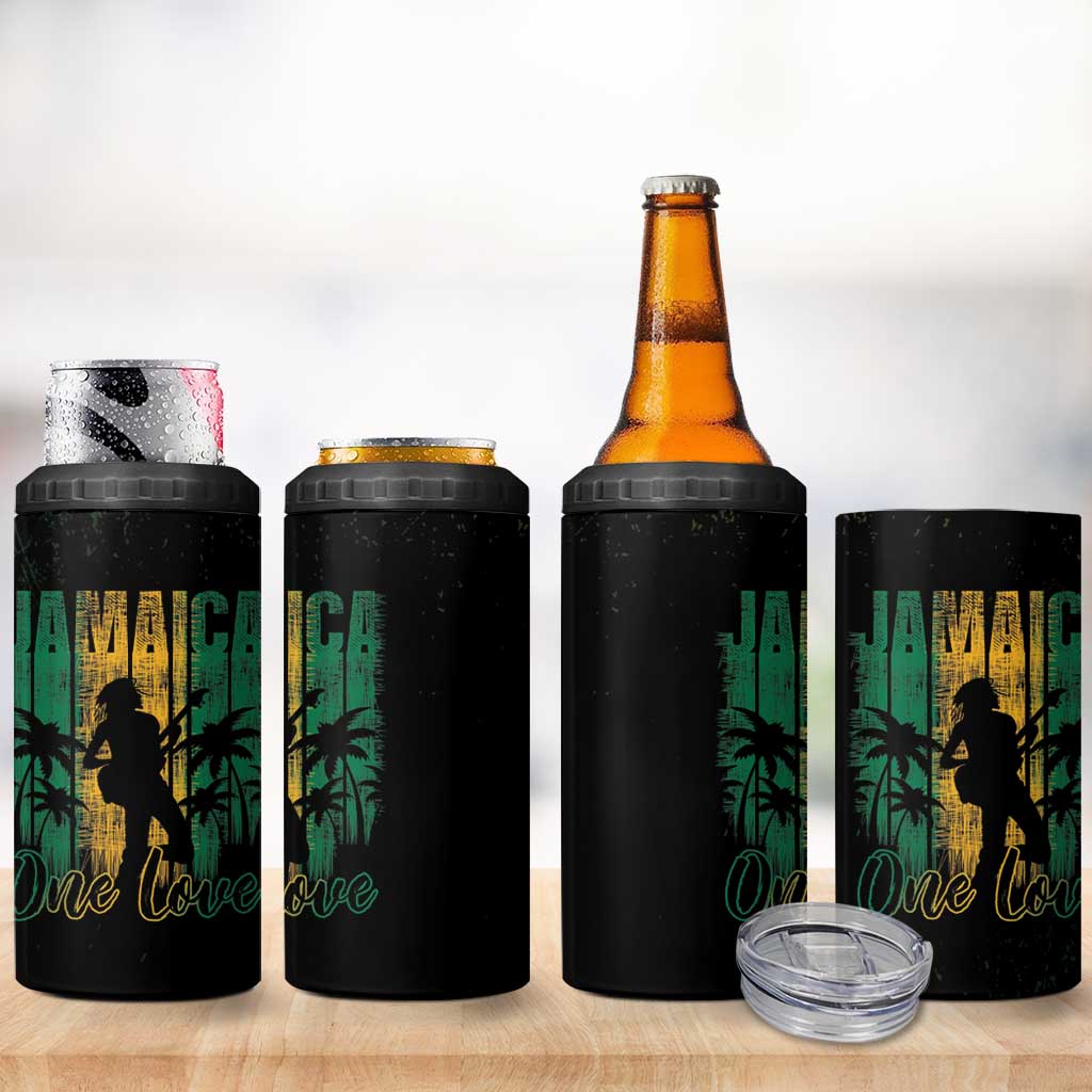 Afro-Jamaican One Love Grunge 4 in 1 Can Cooler Tumbler Jamrock - African Pride