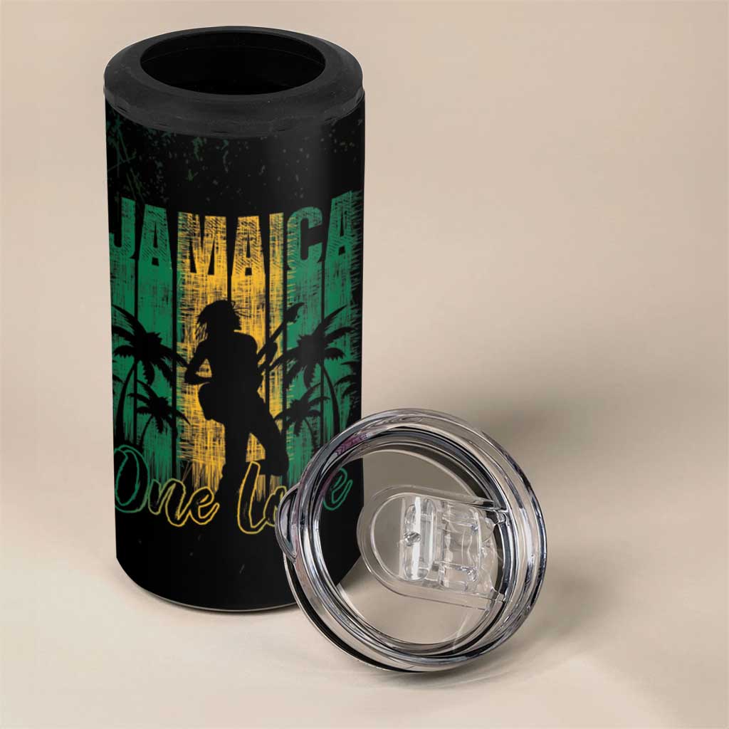 Afro-Jamaican One Love Grunge 4 in 1 Can Cooler Tumbler Jamrock - African Pride