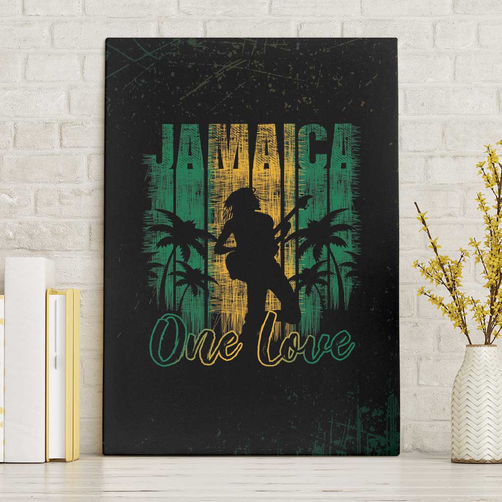 Afro-Jamaican One Love Grunge Canvas Wall Art Jamrock - African Pride