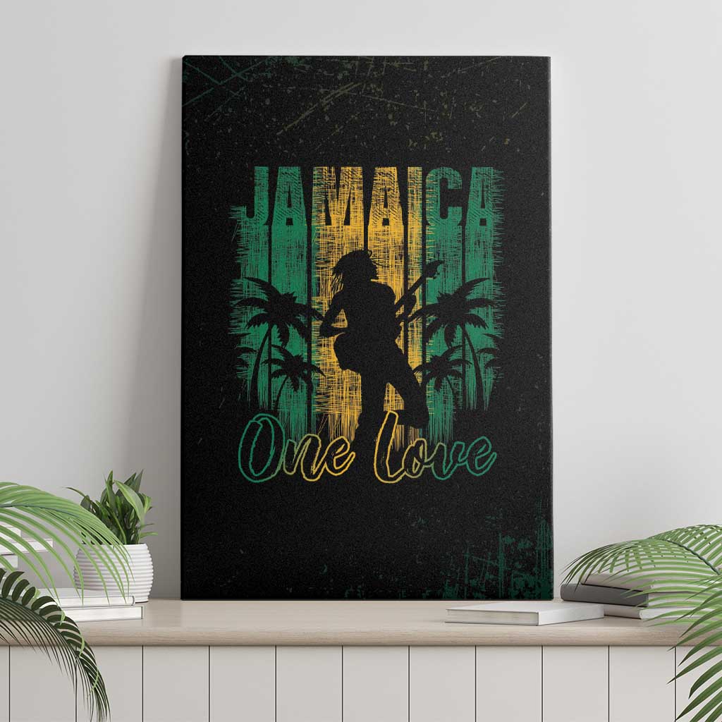 Afro-Jamaican One Love Grunge Canvas Wall Art Jamrock - African Pride