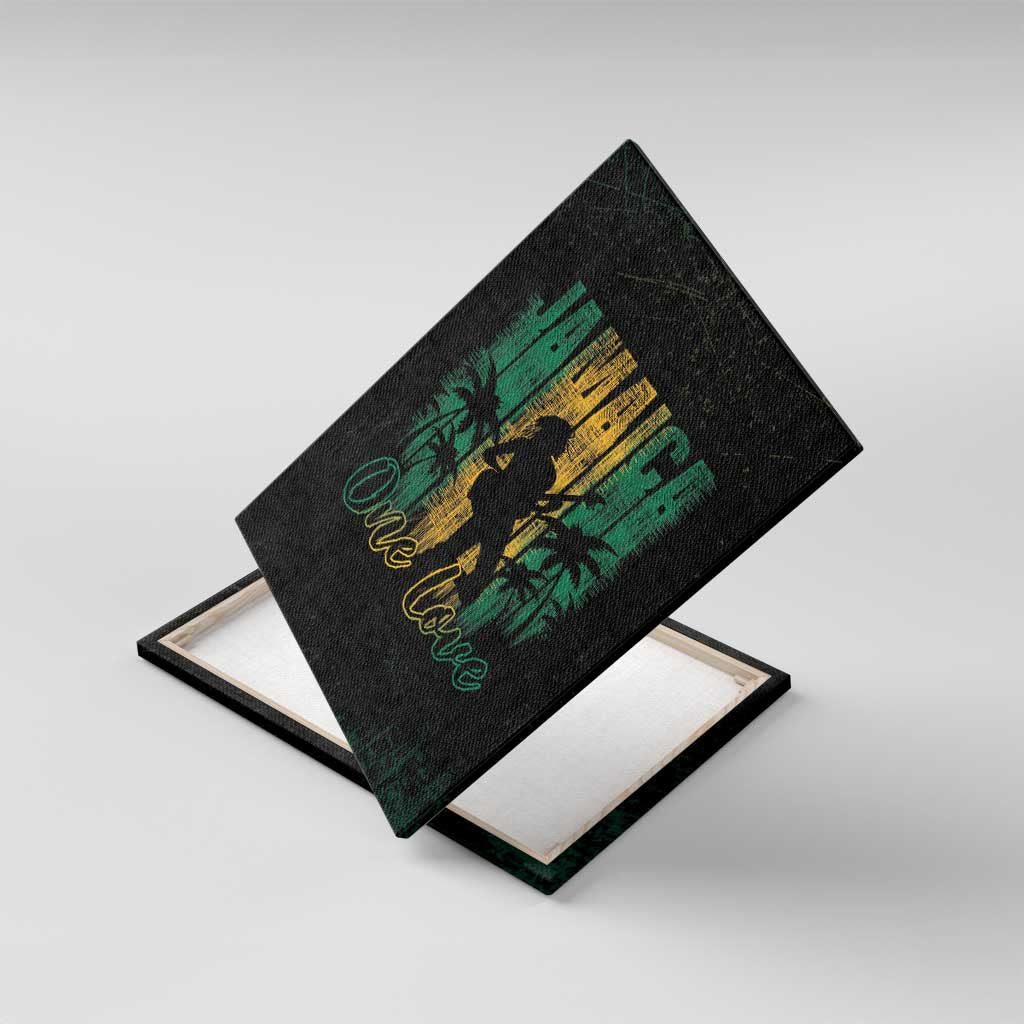 Afro-Jamaican One Love Grunge Canvas Wall Art Jamrock - African Pride
