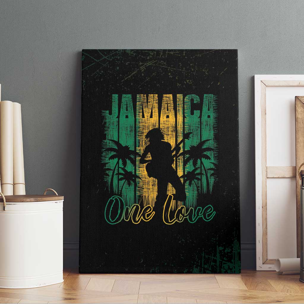 Afro-Jamaican One Love Grunge Canvas Wall Art Jamrock - African Pride