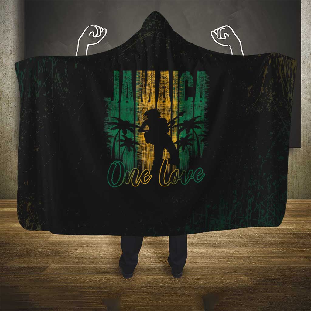 Afro-Jamaican One Love Grunge Hooded Blanket Jamrock - African Pride