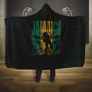 Afro-Jamaican One Love Grunge Hooded Blanket Jamrock - African Pride