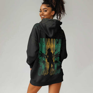 Afro-Jamaican One Love Grunge Hoodie Dress Jamrock - African Pride