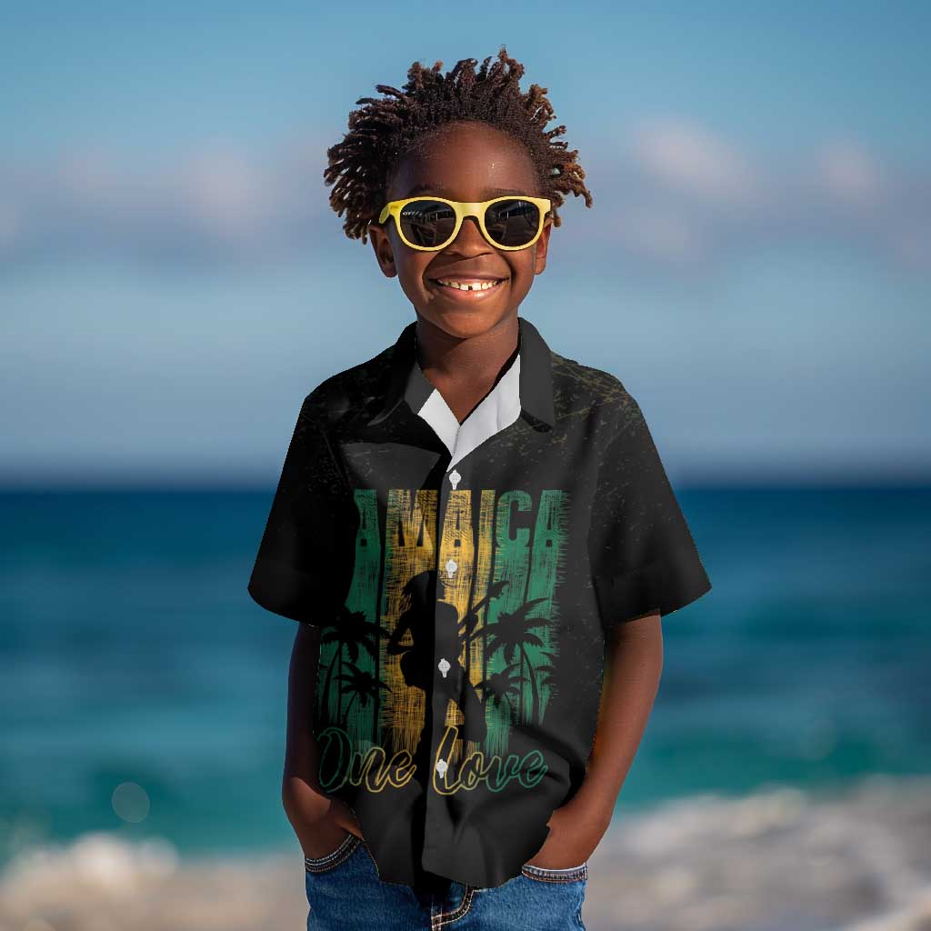 Afro-Jamaican One Love Grunge Kid Hawaiian Shirt Jamrock - African Pride