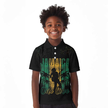 Afro-Jamaican One Love Grunge Kid Polo Shirt Jamrock - African Pride