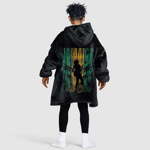 Afro-Jamaican One Love Grunge Kid Wearable Blanket Hoodie Jamrock - African Pride