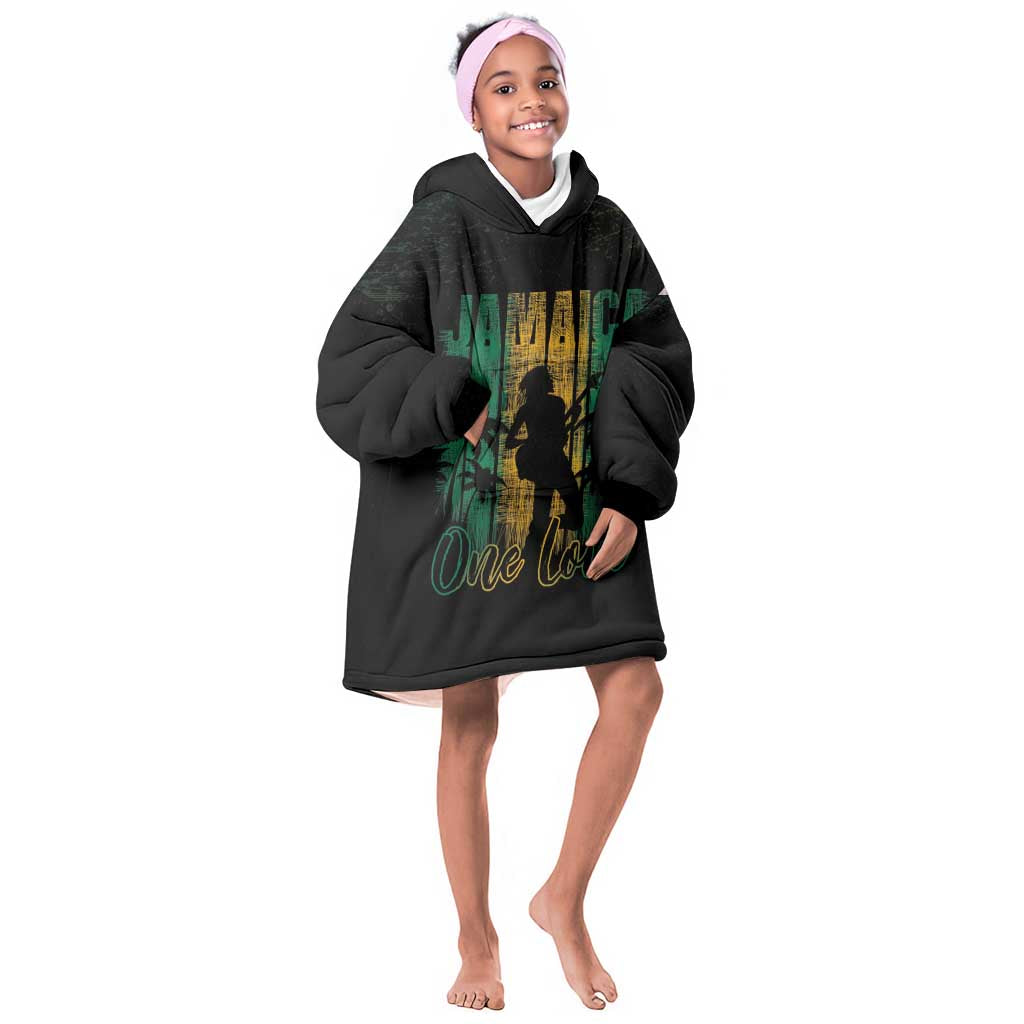 Afro-Jamaican One Love Grunge Kid Wearable Blanket Hoodie Jamrock - African Pride