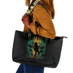 Afro-Jamaican One Love Grunge Leather Tote Bag Jamrock - African Pride