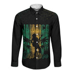 Afro-Jamaican One Love Grunge Long Sleeve Button Shirt Jamrock - African Pride