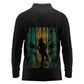 Afro-Jamaican One Love Grunge Long Sleeve Polo Shirt Jamrock - African Pride