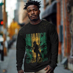 Afro-Jamaican One Love Grunge Long Sleeve Shirt Jamrock - African Pride