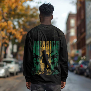 Afro-Jamaican One Love Grunge Long Sleeve Shirt Jamrock - African Pride