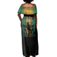 Afro-Jamaican One Love Grunge Off Shoulder Maxi Dress Jamrock - African Pride
