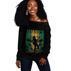 Afro-Jamaican One Love Grunge Off Shoulder Sweater Jamrock - African Pride