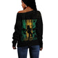 Afro-Jamaican One Love Grunge Off Shoulder Sweater Jamrock - African Pride