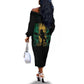 Afro-Jamaican One Love Grunge Off The Shoulder Long Sleeve Dress Jamrock - African Pride