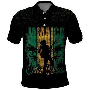 Afro-Jamaican One Love Grunge Polo Shirt Jamrock - African Pride