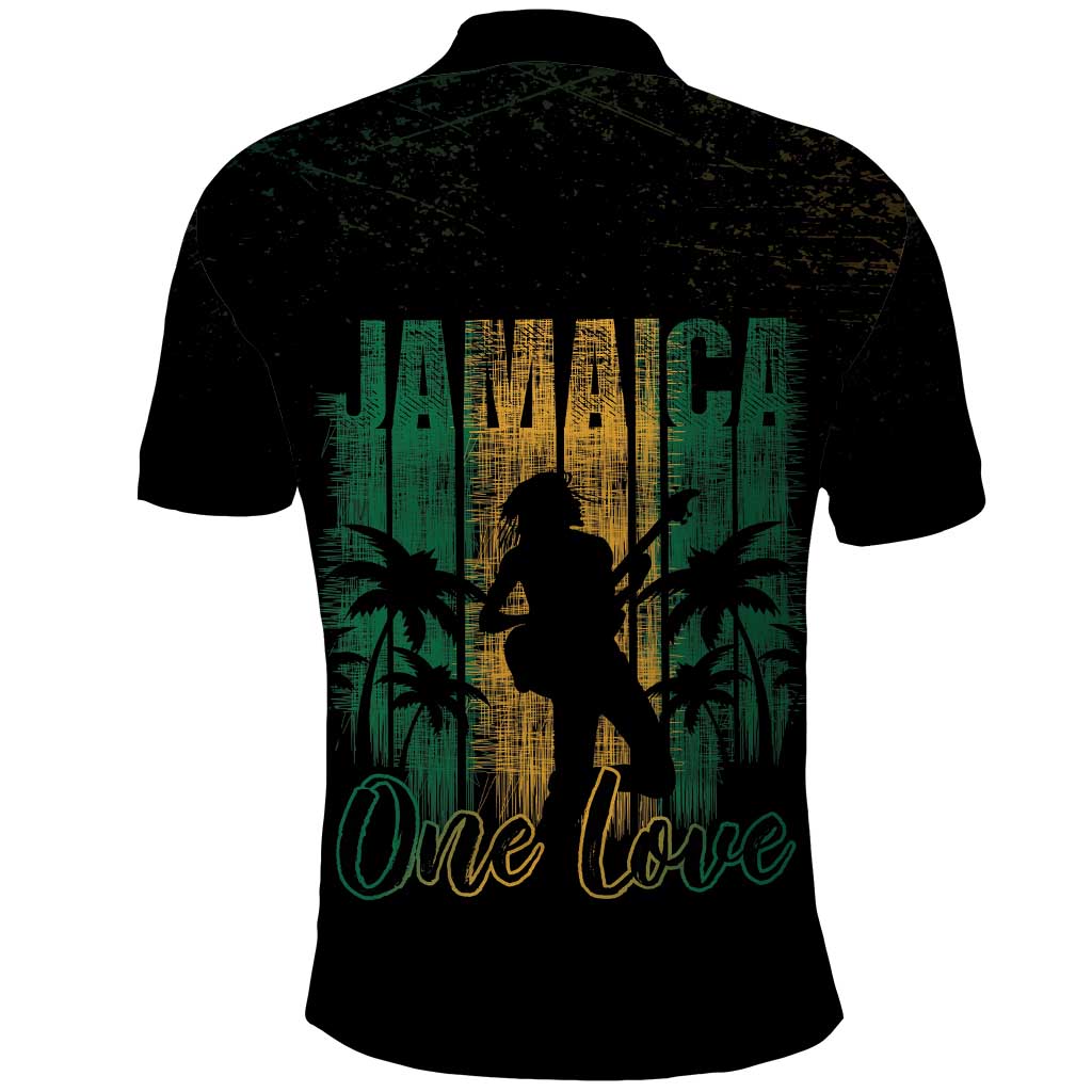 Afro-Jamaican One Love Grunge Polo Shirt Jamrock - African Pride