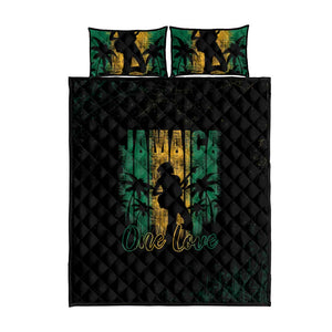 Afro-Jamaican One Love Grunge Quilt Bed Set Jamrock - African Pride