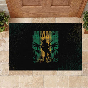 Afro-Jamaican One Love Grunge Rubber Doormat Jamrock - African Pride