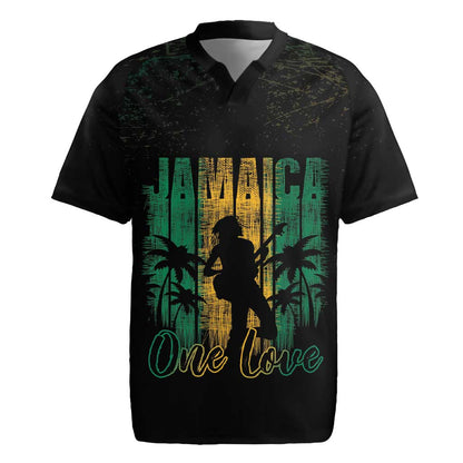 Afro-Jamaican One Love Grunge Rugby Jersey Jamrock - African Pride